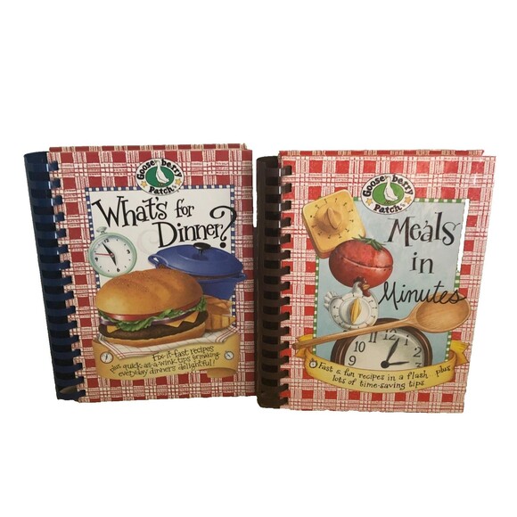 Gooseberry Patch Cookbooks Spiral Lot of 2 Meals in Minutes What’s For Dinner? - Picture 1 of 4